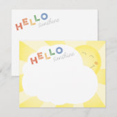 Hallo Zonneschijn Geïllustreerd Opgewekt Notitiekaartje (Voorkant / Achterkant)