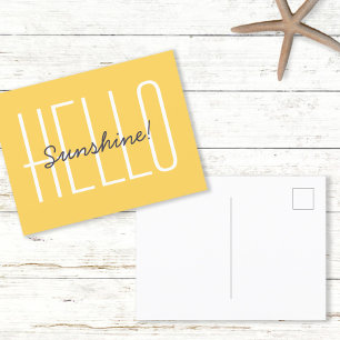 Hallo Zonneschijn Gele Quote  Briefkaart