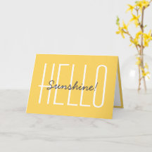 Hallo Zonneschijn Gele Typografie Notitie