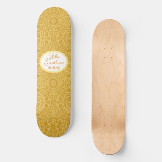 Hallo Zonneschijn Gouden Gele Bloem Persoonlijk Skateboard (Voorkant)