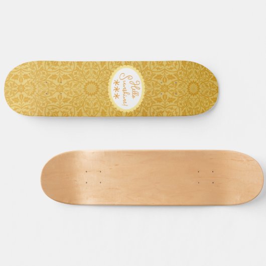 Hallo Zonneschijn Gouden Gele Bloem Persoonlijk Skateboard (Horizontaal)