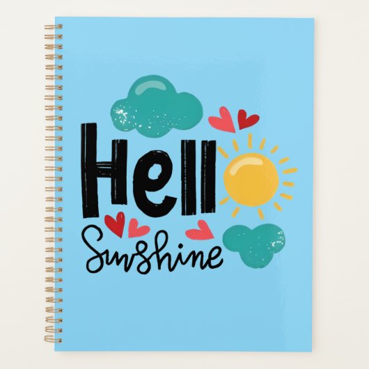 Hallo Zonneschijn schattig blauw Planner (Voorkant)