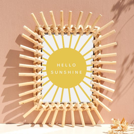 Hallo Zonneschijn | Zon Moderne Scandi Mosterdgeel Poster