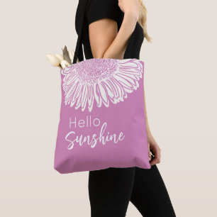 Hallo Zonneschijn Zonnebloem Illustratie – Opgewek Tote Bag