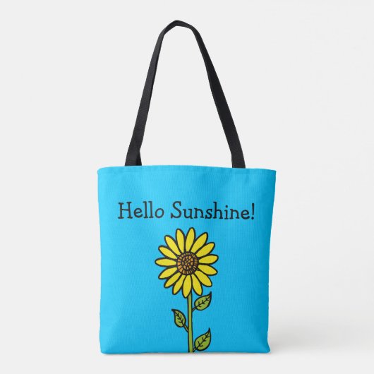Hallo Zonneschijn Zonnebloem Persoonlijk Bericht Tote Bag (Achterkant)