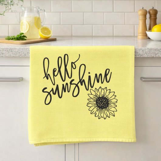 Hallo Zonneschijn Zonnebloem Theedoek