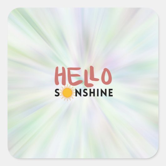 Hallo Zonneschijn, Zonnestralen, Zomervibes Vierkante Sticker (Voorkant)