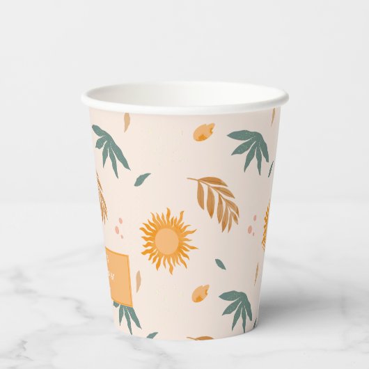 Hallo zonnestraal boho waterverf Sun Baby shower Papieren Bekers (Achterkant)