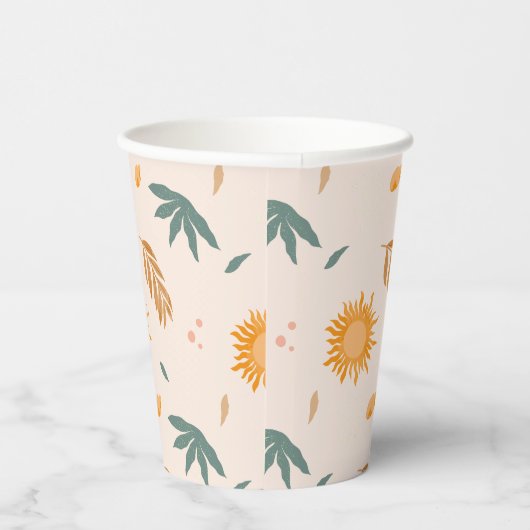 Hallo zonnestraal boho waterverf Sun Baby shower Papieren Bekers (Rechts)