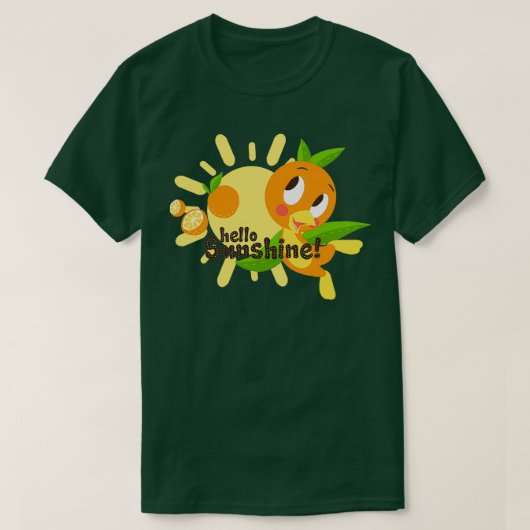 hallo Zonnezonachtige Oranje vogelwitte achtergron T-shirt (Design voorkant)