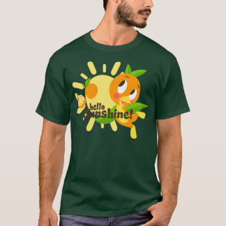 hallo Zonnezonachtige Oranje vogelwitte achtergron T-shirt