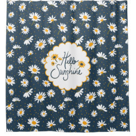 hallo Zonnezonbodems met Gele Daisy Flowers Douchegordijn