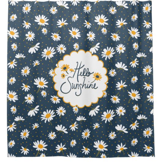 hallo Zonnezonbodems met Gele Daisy Flowers Douchegordijn (Voorkant)