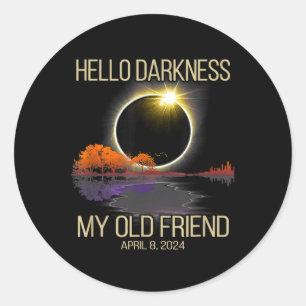 Hallo Zonsverduistering 2024 Ronde Sticker