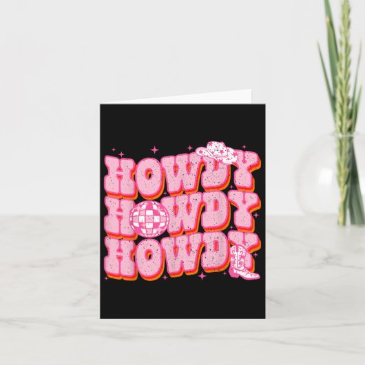 Hallo Zuidelijk Westers Meisje Land Rodeo Roze Koe Kaart (Voorkant)