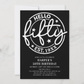 Hallo Zwart 50ste verjaardag Kaart (Voorkant)