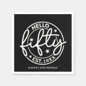 Hallo Zwart 50ste verjaardag Servet (Voorkant)