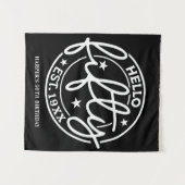 Hallo Zwart 50ste verjaardag Wandkleed (Voorkant (horizontaal))