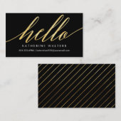 Hallo zwart en gouden oliefolie bellen visitekaartje (Voorkant / Achterkant)