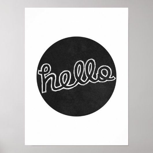hallo - zwart en wit poster (Voorkant)