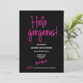 Hallo Zwart Heet roze? prachtige Galentine's Day x Kaart (Staand voorkant)