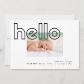 hallo zwart op wit, modern, eenvoudig minimalistis aankondiging (Voorkant)