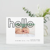 hallo zwart op wit, modern, eenvoudig minimalistis aankondiging (Staand voorkant)