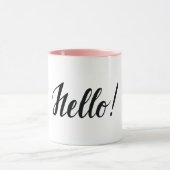Hallo Zwart Script Minimalist Pink Mok (Midden)