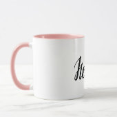 Hallo Zwart Script Minimalist Pink Mok (Links)