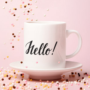 Hallo Zwart Script Minimalist Pink Mok