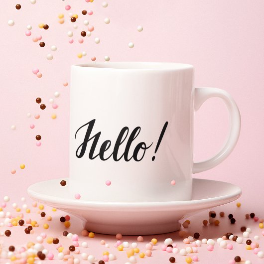 Hallo Zwart Script Minimalist Pink Mok