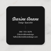 Hallo Zwart & Wit Casual Typografie Script Vierkante Visitekaartje (Achterkant)