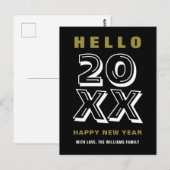 Hallo Zwart Wit Goud Briefkaart (Voorkant / Achterkant)