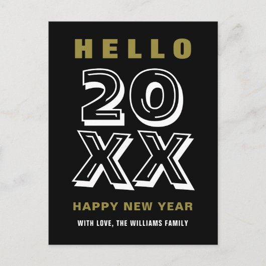 Hallo Zwart Wit Goud Briefkaart (Voorkant)