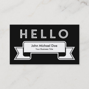 Hallo Zwart & Wit Minimalistisch Modern Visitekaartje