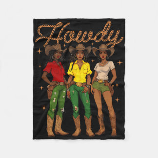 Hallo Zwarte Cowgirl Vrouwen Western Rodeo Melanin Fleece Deken