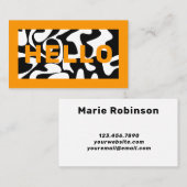 hallo zwarte en Oranje Visitekaartjes aan de grens (Voorkant / Achterkant)