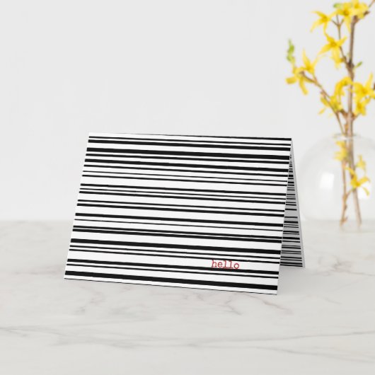 hallo zwarte en witte strepen kaart (Gele Bloem)