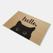 hallo Zwarte kat Doormat, eigenaar van de kat Deurmat (Schuin)