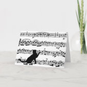 hallo zwarte kat op muziek kaart (Voorkant)