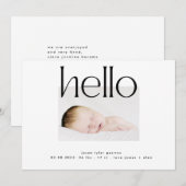 hallo | zwarte vetgedrukte moderne, eenvoudige tek aankondiging (Voorkant / Achterkant)