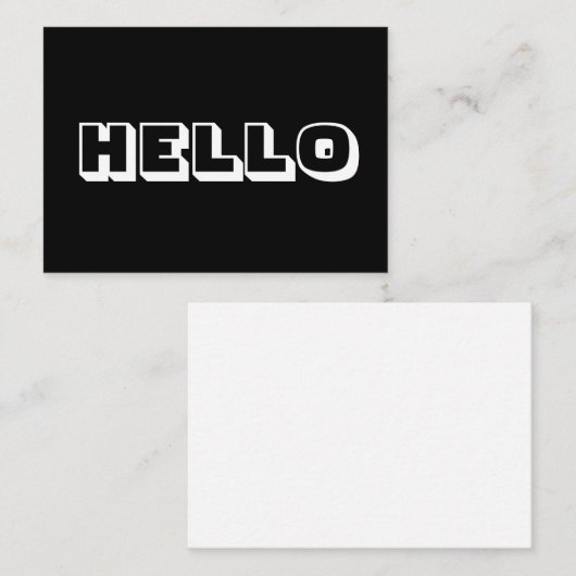 hallo, zwarte witte kaart (Voorkant / Achterkant)