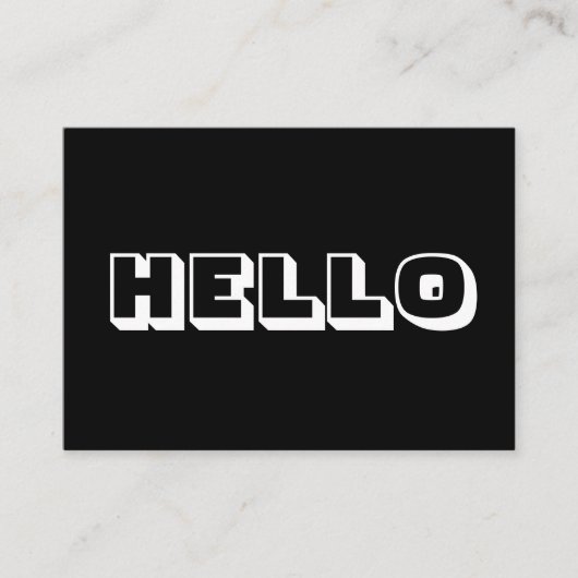 hallo, zwarte witte kaart (Voorkant)