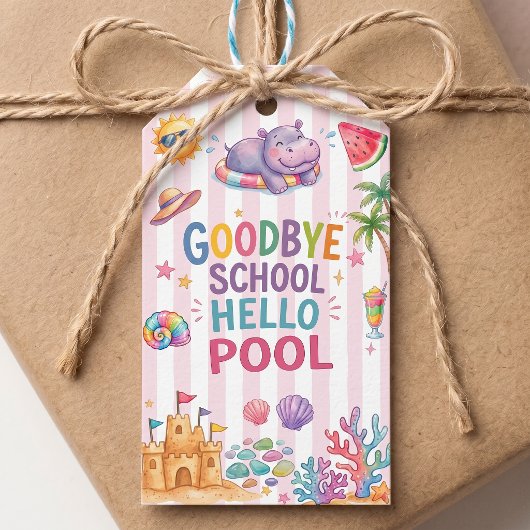 Hallo Zwembad Feestje Gele Caro Cadeaulabel