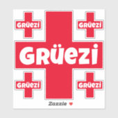 Hallo Zwitsers Gruezi Vijf aparte Die-Cut Stickers (Vel)