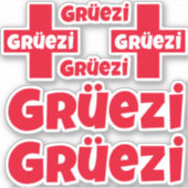 Hallo Zwitserse Gruezi Die-Cut Stickers (Voorkant)