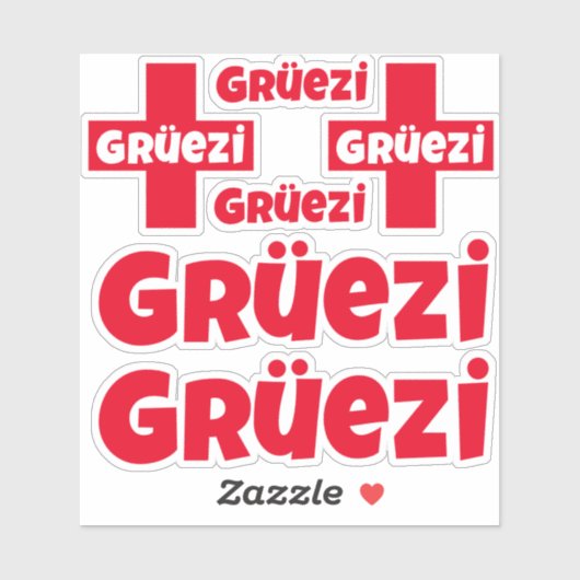 Hallo Zwitserse Gruezi Die-Cut Stickers (Vel)