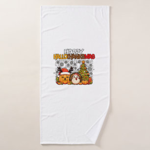 HalloBedanktMas Grappig Schattige Halloween Thanks Badhanddoek