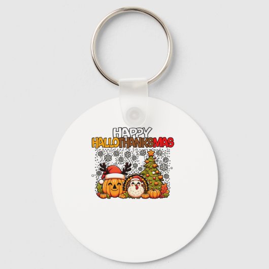 HalloBedanktMas Grappig Schattige Halloween Thanks Sleutelhanger (Voorkant)