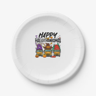 HalloBedanktMas Halloween Thanksgiving Christmas S Papieren Bordje